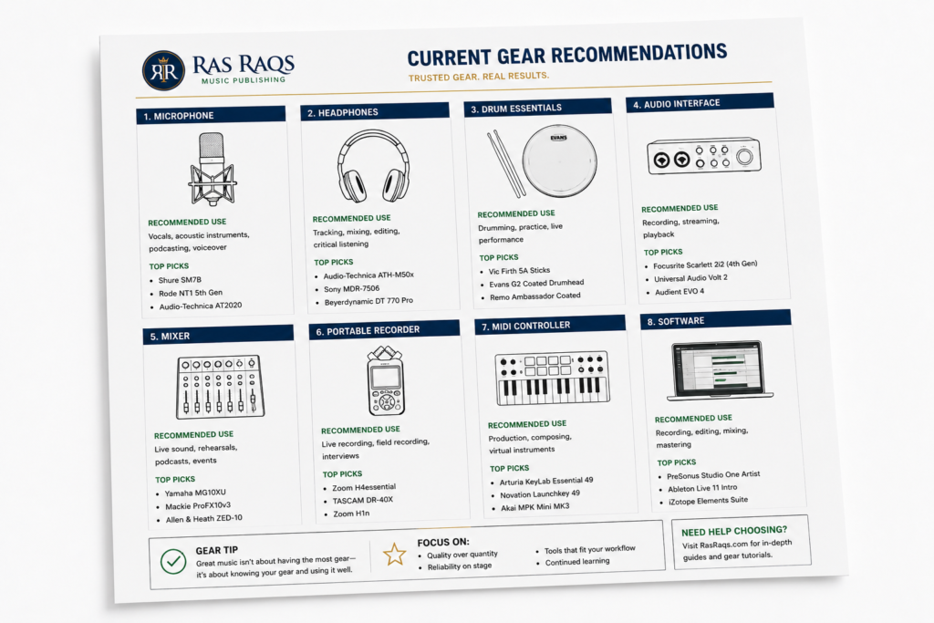 mini hero image of some of ras raqs recommended gear